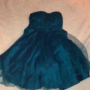 Short sparkly blue dress
